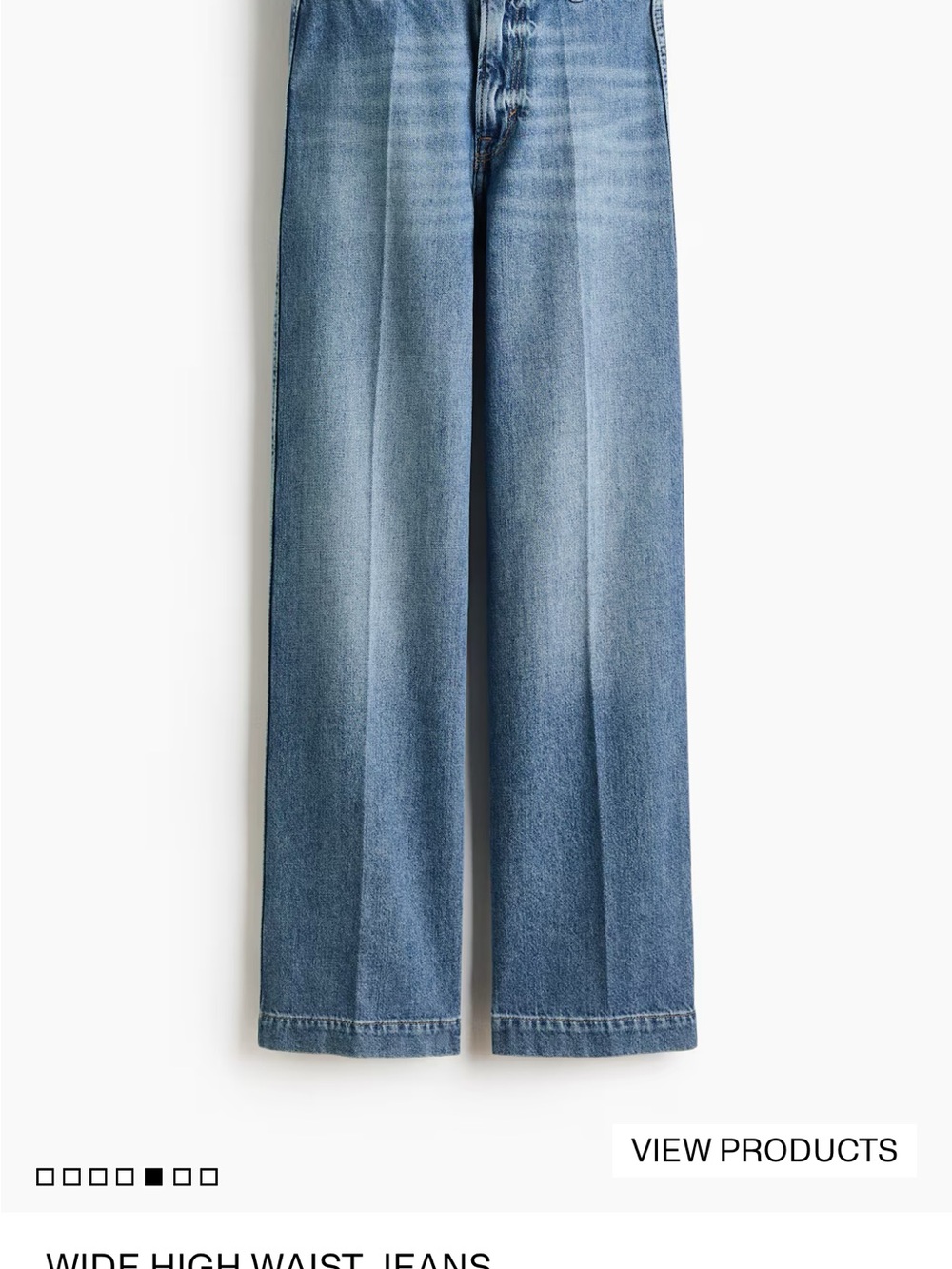 H&M Wide-Leg High-Waist Jeans — Medium Blue